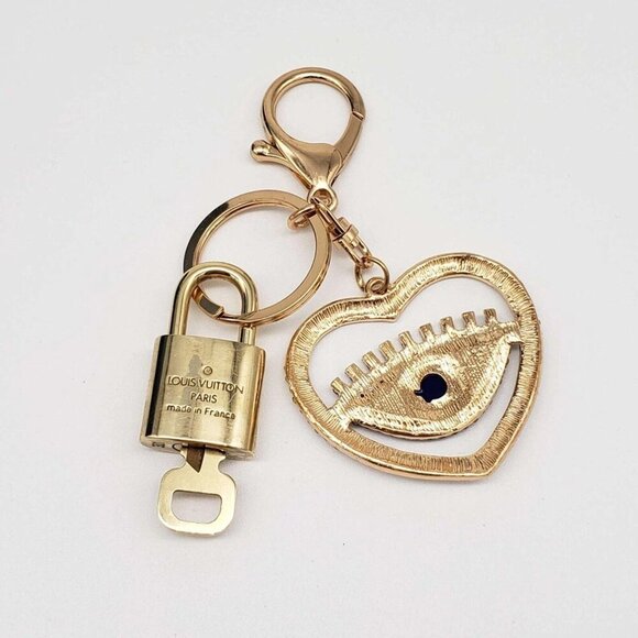 Authentic Louis Vuitton Lock & Key with unbranded Evil Eye Bagcharm, Keycharm - Picture 5 of 8